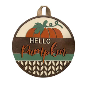 Fall Welcome Sign for Front Door Hello Pumpkin Farmhouse Wreath Porch Decor Hanging Decoration Gifts