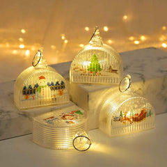 Christmas Light-Up LED Lamps with Hanging Ring Window Display Christmas Tree Pendant Christmas Decoration