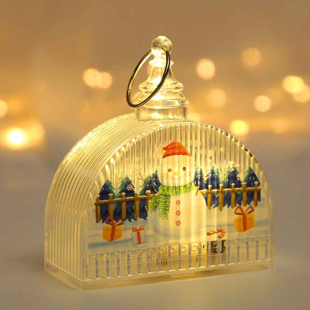 Christmas Light-Up LED Lamps with Hanging Ring Window Display Christmas Tree Pendant Christmas Decoration