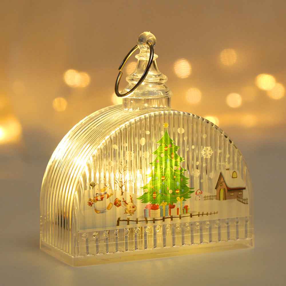 Christmas Light-Up LED Lamps with Hanging Ring Window Display Christmas Tree Pendant Christmas Decoration