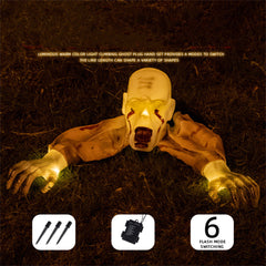 Lighted Halloween Zombie Skeleton Outdoor Decoration | Animated Garden & Graveyard Prop