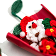 Christmas Crochet Flowers Bouquet Handmade Knitted Flower Christmas Day Gift
