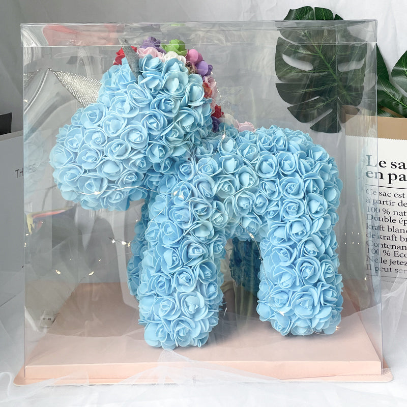 Gift tag customisation on Rose Flower Unicorn – personalised handmade foam gift for her or mum