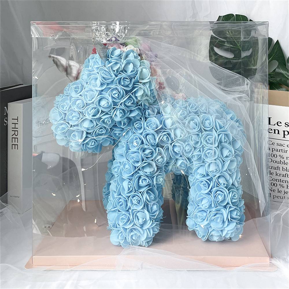 Enchanting Rose Flower Unicorn — Handmade Foam Unicorn Gift for Valentine's Day