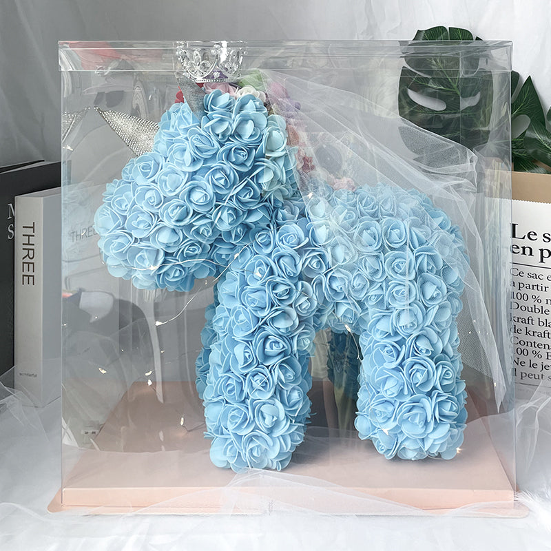 Enchanting Rose Flower Unicorn — Handmade Foam Unicorn Gift for Valentine's Day