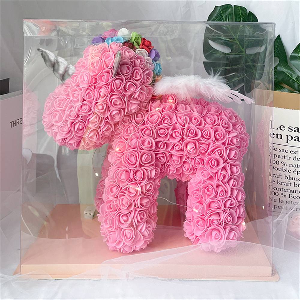 Enchanting Rose Flower Unicorn — Handmade Foam Unicorn Gift for Valentine's Day