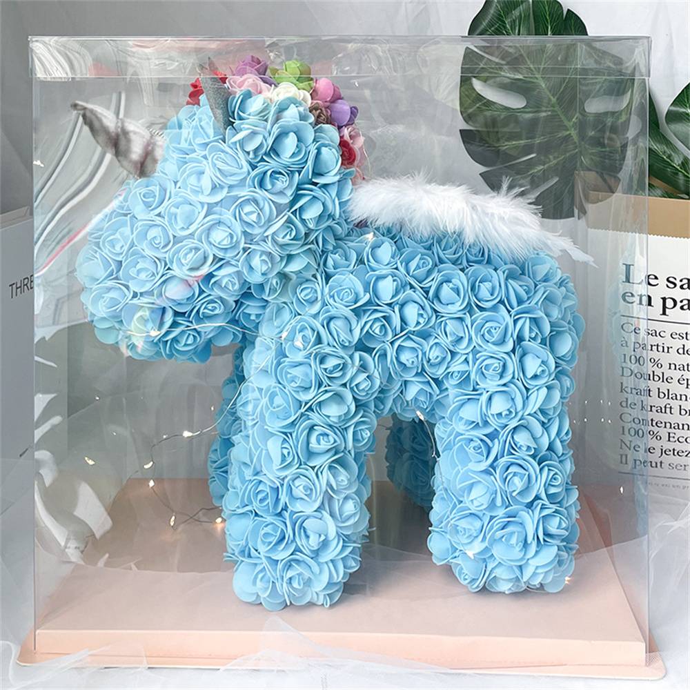 Enchanting Rose Flower Unicorn — Handmade Foam Unicorn Gift for Valentine's Day