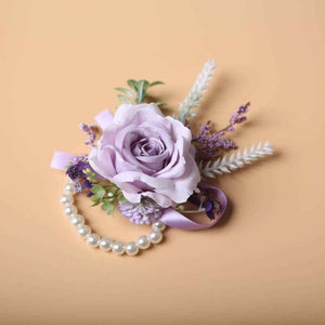 Realistic Rose Wedding Boutonnieres Faux Silk Groom's Corsage Best Man's Corsage