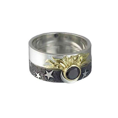 Sun and Moon Matching Rings Couples Ring Jewelry Gift for Lovers