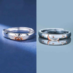 Sun and Moon Promise Ring Matching Couple Rings Adjustable Ring Gifts for Her or Him