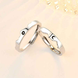 Sun and Moon Couple Rings Matching Promise Ring Adjustable Ring Gift for Lovers