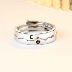 Sun and Moon Couple Rings Matching Promise Ring Adjustable Ring Gift for Lovers