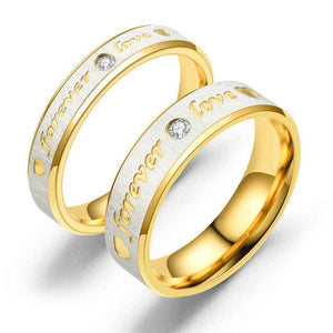 Matching Promise Rings Couple Stainless Steel Ring Jewelry Gift for Lovers