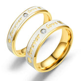 Matching Promise Rings Couple Stainless Steel Ring Jewelry Gift for Lovers