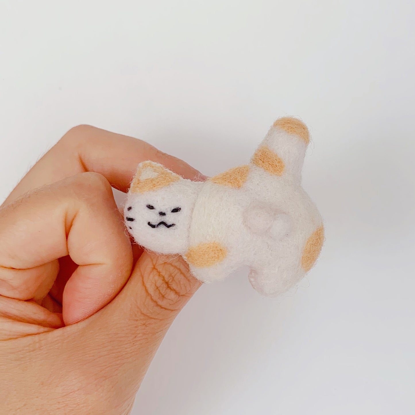 Handmade Felt Kitten Brooch - Artisanal Cat Pin for Cat Lovers UK