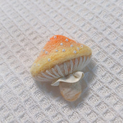 Handmade Felt Mushroom Brooch - Unique Nature-inspired Gift