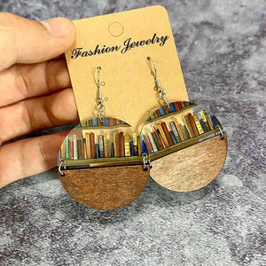 Cat Dog Book Earrings Funny Acrylic Bookshelf Earring Jewelry for Book Lover Gifts