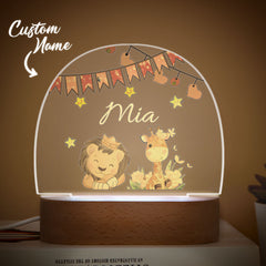 Personalised Santa & Elk Christmas Tree Night Light - Custom Name Desk Lamp