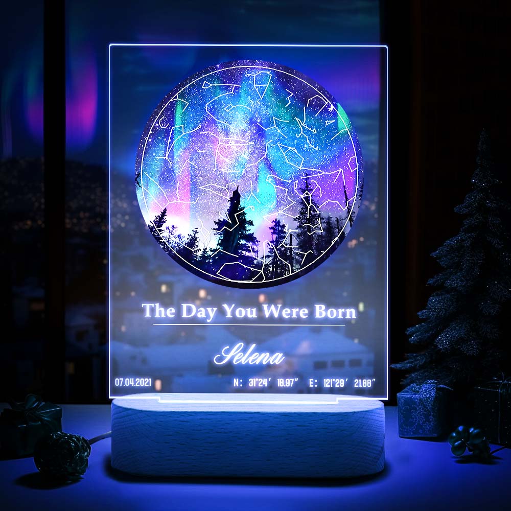 Personalised Star Map Lamp & Custom Spotify Code - 7 Colour LED Night Light