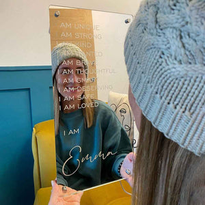 Affirmations Mirror - I Am Mirror Light Colorful Bedroom Lamp