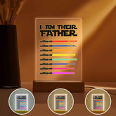 Personalized 8 Names I Am Their Father Night Light Acrylic Light Saber Plaque Father's Day Gifts