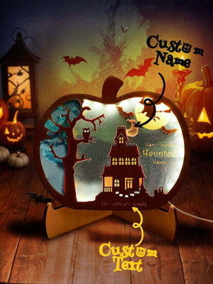 Personalized Halloween Light with Family Name Halloween Decorations Night Light Gifts for Family
