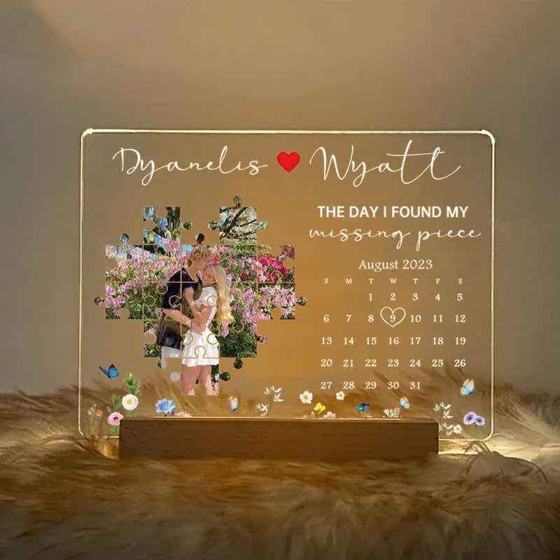 The Day I Found My Missing Piece Light Frame Personalized Gift Valentine's Day Gifts