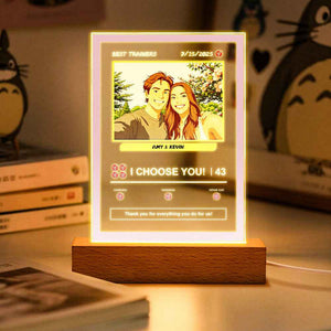 Custom Acrylic Poke Card Personalized Photo and Text Lamp Plaque Night Light Romantic Gift