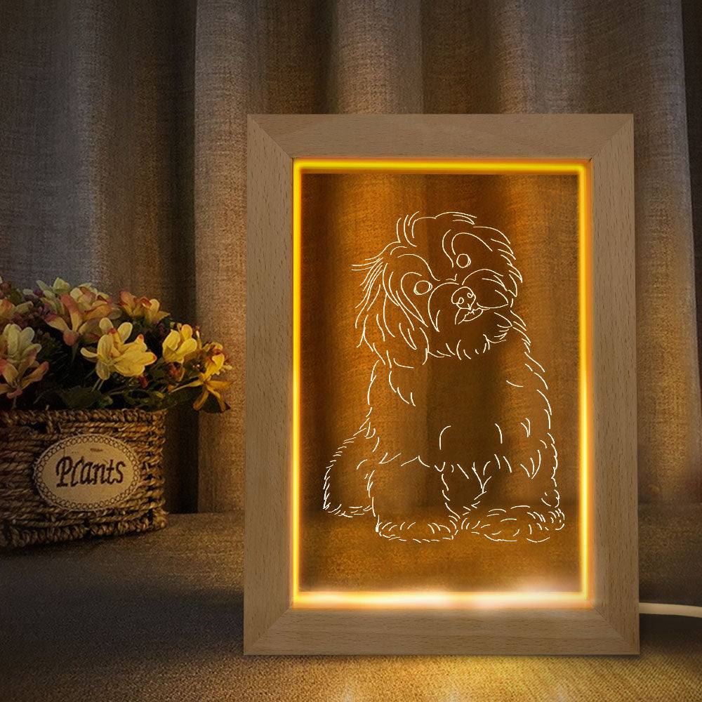 Personalised Engraved 3D Photo Frame Night Light - Custom Wooden LED Light