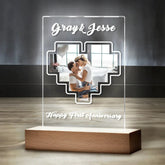 Personalised Heart Photo Plaque Acrylic Keychain with Text - Anniversary Gift