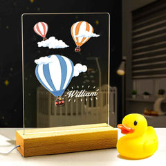 Personalized Name Table Night Light Hot Air Balloon Bedside Lamp Gift For Kids