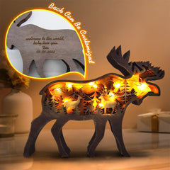 Personalised Woodland Bear Silhouette Statue - Custom Engraved Home Decor