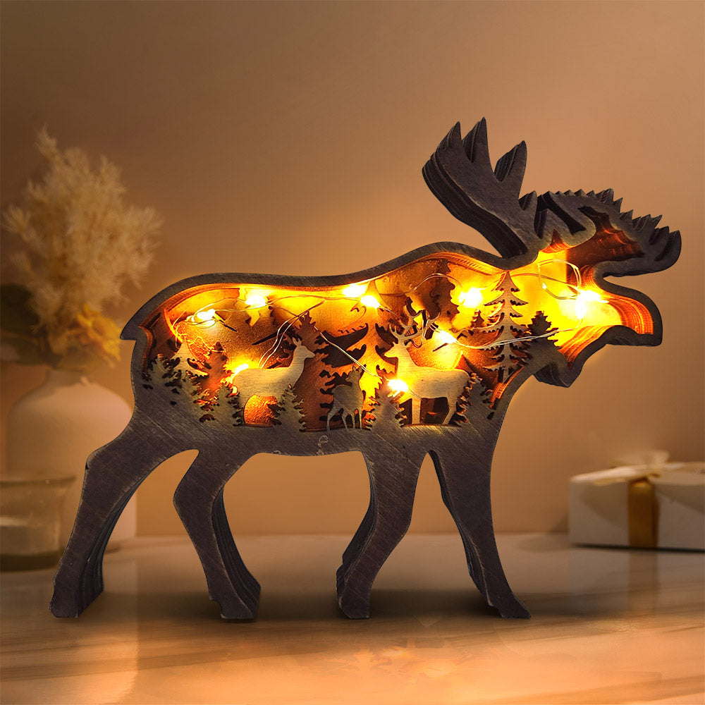 Personalised Woodland Bear Silhouette Statue - Custom Engraved Home Decor
