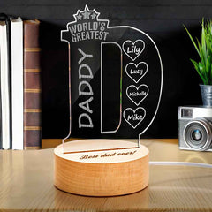 Custom Name Bedroom Night Light Best Gifts For Father
