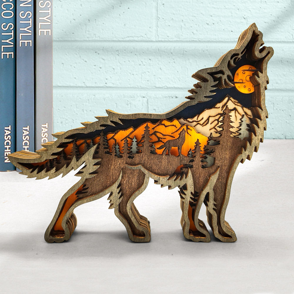 Personalised Woodland Bear Silhouette Statue - Custom Engraved Home Decor