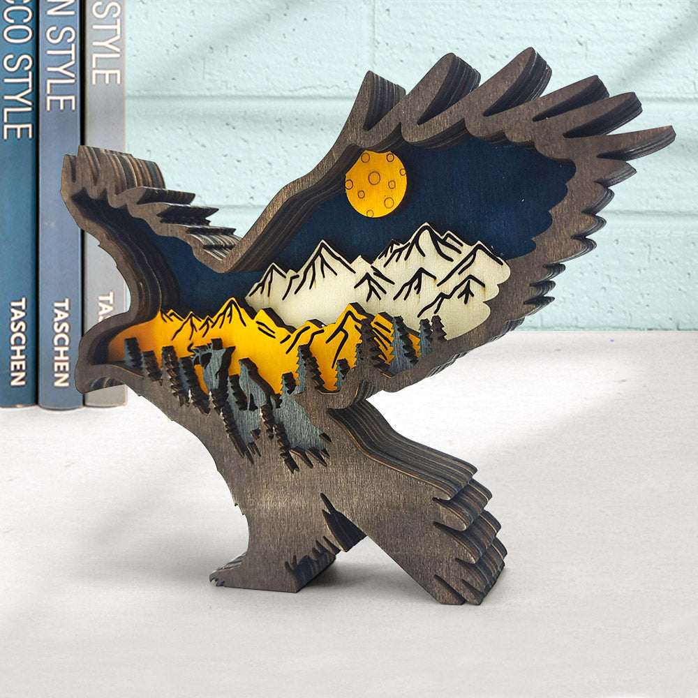 Personalised Woodland Bear Silhouette Statue - Custom Engraved Home Decor