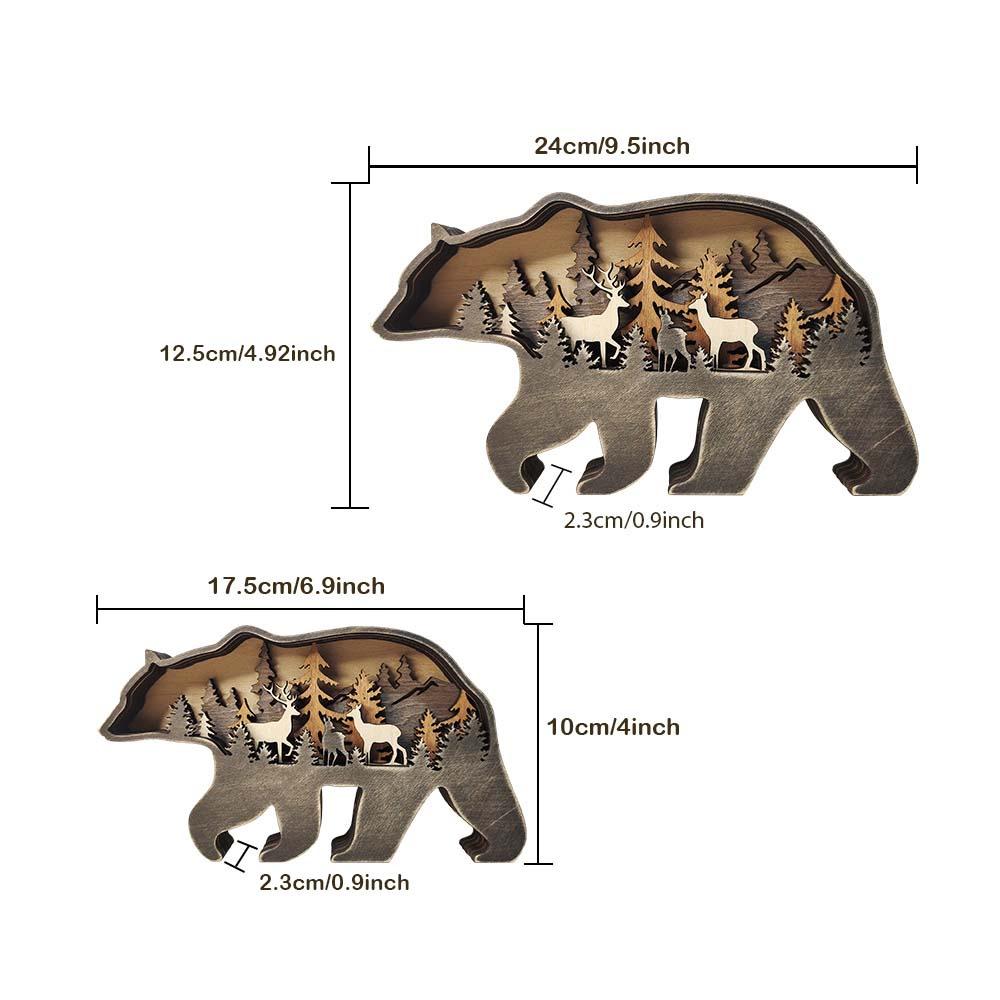 Personalised Woodland Bear Silhouette Statue - Custom Engraved Home Decor