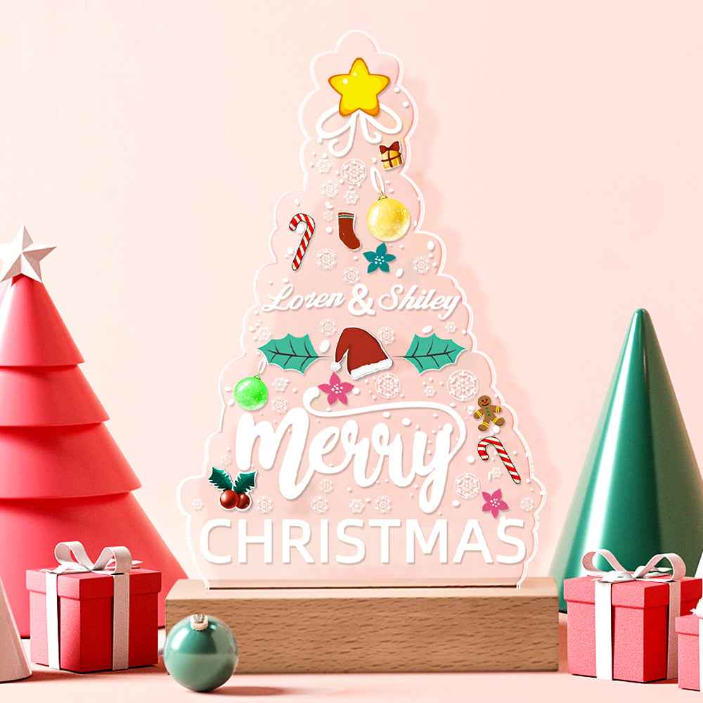 Personalized Name Night Light Christmas Bedside Lamp