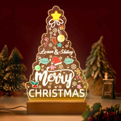 Personalized Name Night Light Christmas Bedside Lamp