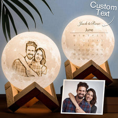 Personalised Photo Moon Lamp - Custom Engraved Night Light Gift (10-20cm)