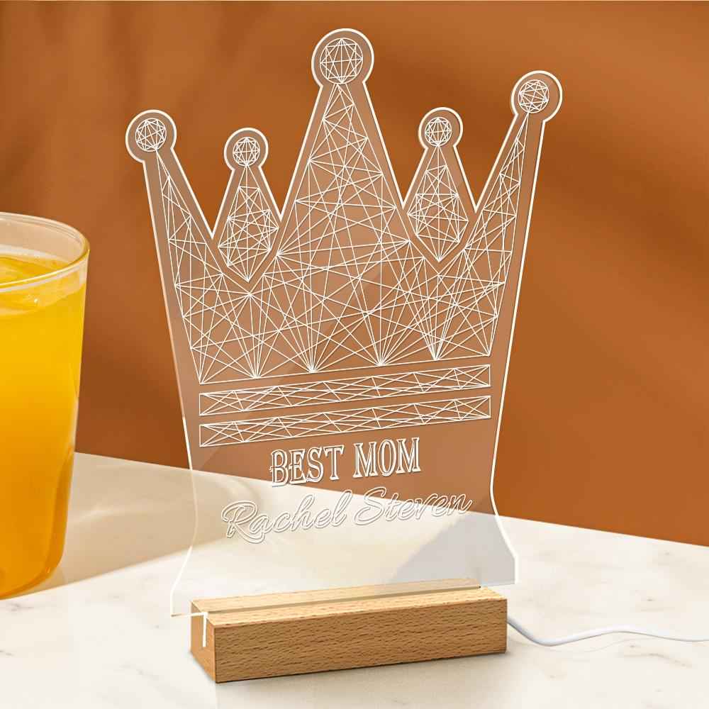 Queen Crown Personalised Night Light Best Mom Gift Mothers Day Gift Crown Led Lights