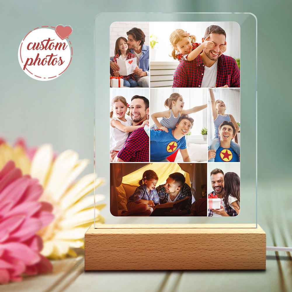 Custom Photo Family Night Light Personalized Photo Acrylic Lamp Anniversary Gifts