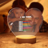Father's Day Gift Personalized Acrylic Night Light I Am Their Father Heart Night Light