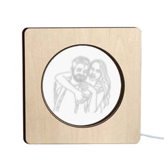 Custom Photo Engraved Night Light Personalized Wooden Frame Lamp Gift