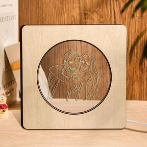Personalized Engraving Photo Wooden Frame Night Light