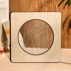 Personalized Engraving Photo Wooden Frame Night Light