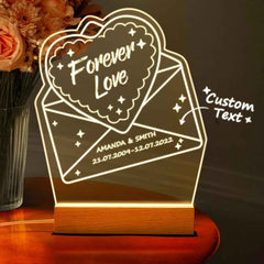 Personalized Gifts Couples Gift Unique Always And Forever Gift 3D Led Lamp For Husband Custom Lamp Led Lights