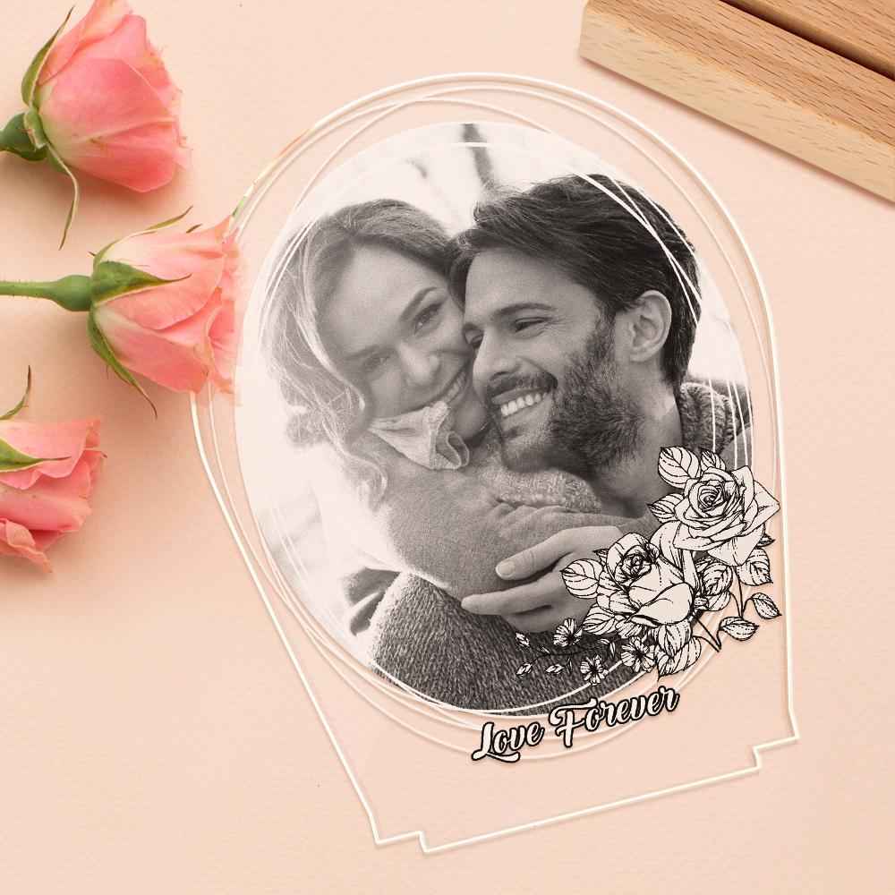 Custom Illustrated Text Oval 3D Model Night Lights Best Custom Gift For Lover