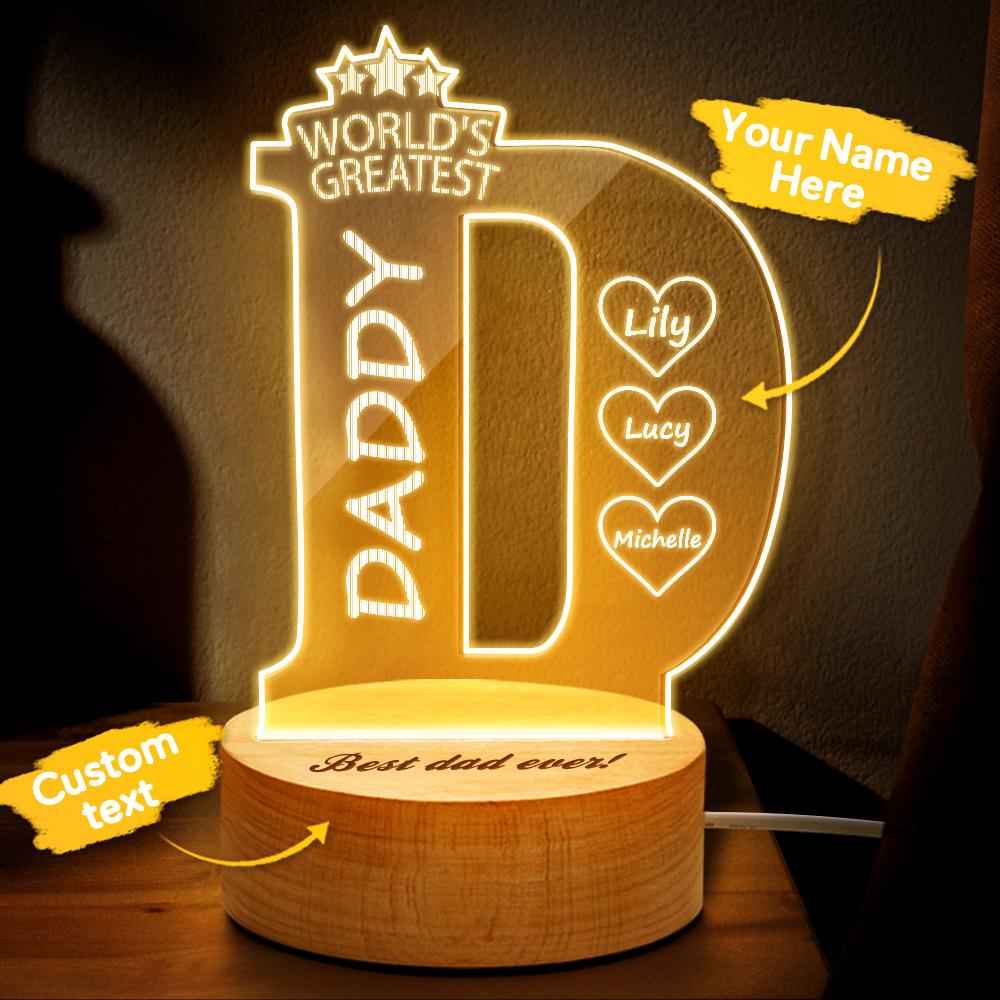 Custom Name Bedroom Night Light Best Gifts For Father