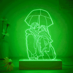 Personalised 3D Photo Lamp - 7 Colour Changing Acrylic Night Light Custom LED Gift